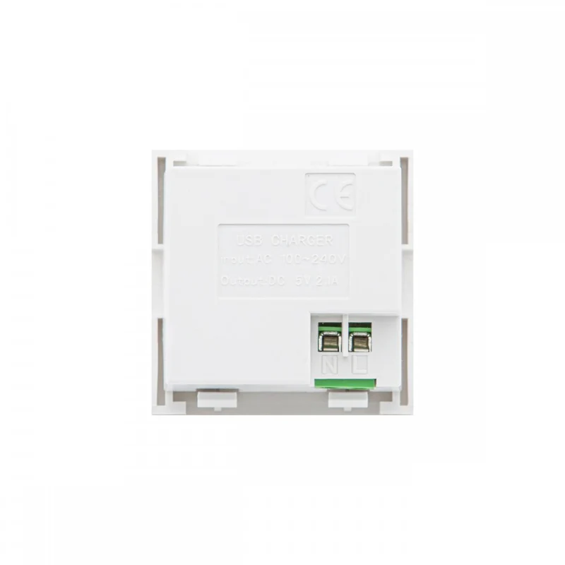 Maclean MCE728W USB-Uttag Laddare 2x USB-Anslutning Upp till 2,1A Fast Charge Modulärt Vägguttag Infällt Uttag Vägguttag Infälld Installation (USB-Uttag 2.1A, Vit)