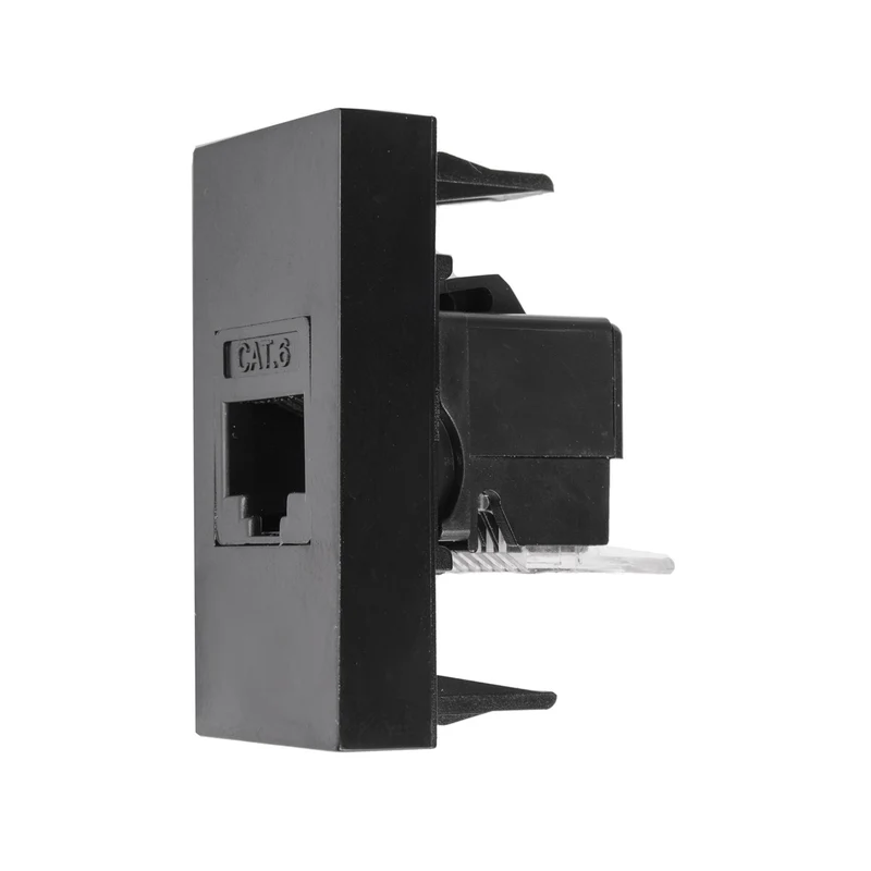 Maclean MCE725W LAN-Uttag CAT.6 Universellt Nätverksuttag Modulärt Vägguttag Infällt Uttag Vägguttag Infälld Installation (LAN Uttag, Svart)