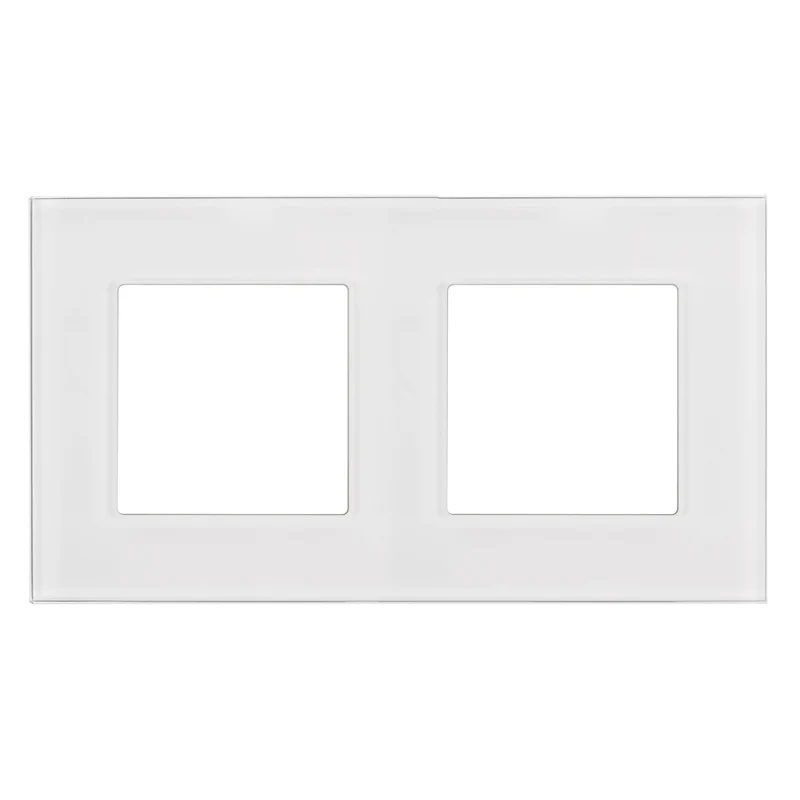 Maclean MCE729W 2-Faldig Glasram Panel 157x86mm För Teckdose Modulärt Vägguttag Infällt Uttag Vägguttag Inbyggt Uttag Infälld Installation (Dubbel Glasram För Uttag, Vit)