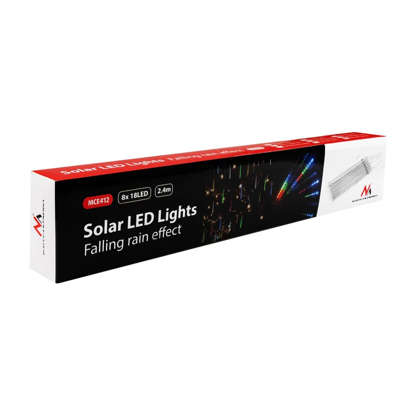 Maclean MCE411 Solar Led Lights 2.4m, 144 lysdioder, LED-läge, 800mAh Li-batteri, fallande istappar