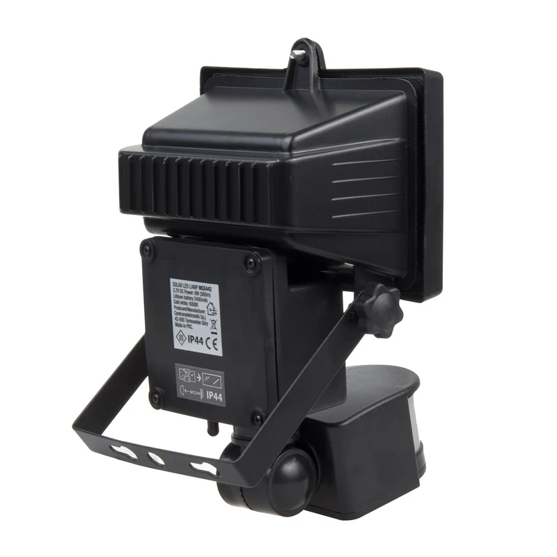 Maclean MCE442 Solar LED-Lampa Med Rörelsesensor Strålkastare Solar Vägglampa Skymning Sensor Solar Ljus IP44 6W 360 Lumen 6000K