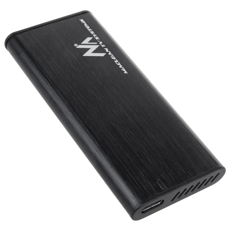 Maclean MCE443 NVMe SATA SSD M.2-Kapsling NVMe (PCIe), NGFF (SATA) Stöder USB 3.1 2230/2240/2260/2280 USAP Kompatibel Med PC Och Mac Aluminium Plug&Play Svart