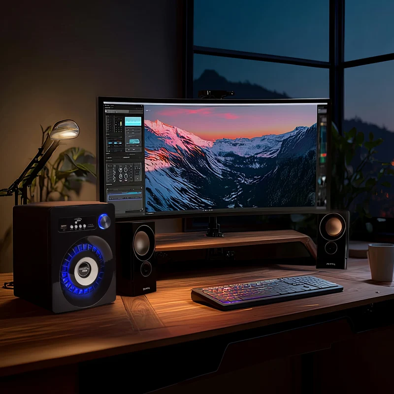 Bluetooth 2.1 högtalarset Audiocore AC910 FM-radio, TF-kortingång, AUX, USB-strömförsörjning