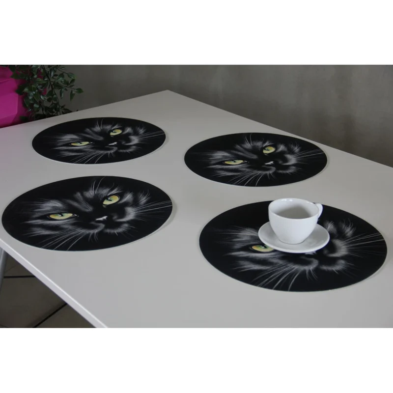Bertoni bordsunderläggsset, 4 delar, rund, 33 cm, Nero