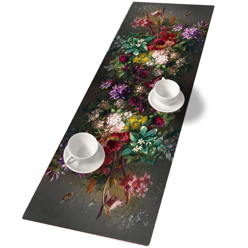 Bertoni bordslöpare, filt, 115x40cm, tryck mönster Bouquet