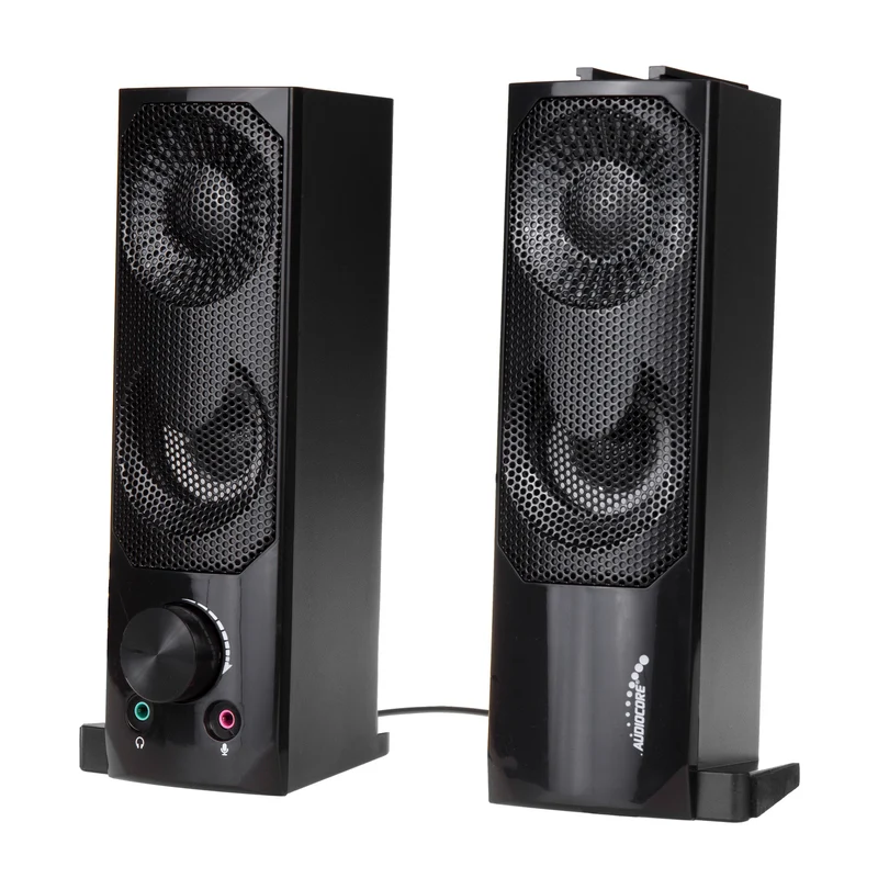 Audiocore AC955 2 i 1 2.0 PC-Högtalare Med Soundbar-Funktion RGB-Bakgrundsbelysning Stereohögtalare 2x3W RMS AUX 3,5 mm USB-Driven