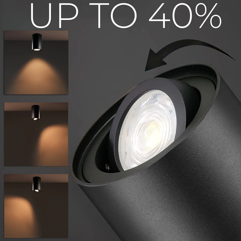 Halogen spotlight GU10 MCE422, 80x115mm, aluminium, färg svart