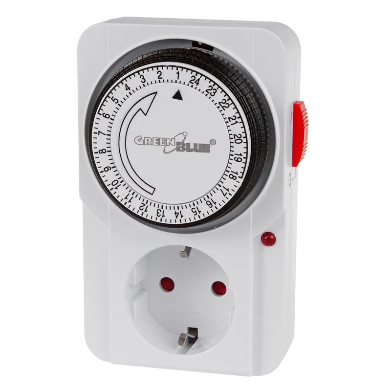 GreenBlue mekanisk timer, 48 program, max. belastning 16A, IP20, GB360 F