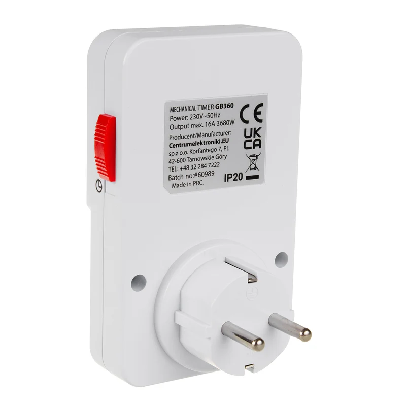 GreenBlue mekanisk timer, 48 program, max. belastning 16A, IP20, GB360 F
