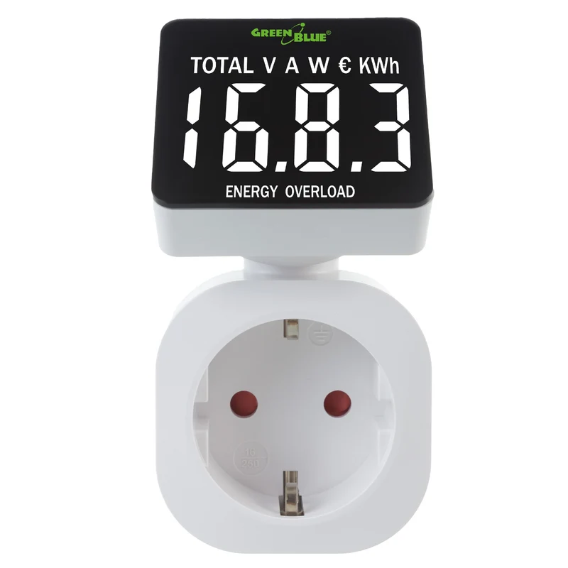 GreenBlue energimätare, wattmätare, 16A, max. 3680W, subminne, GB620 F