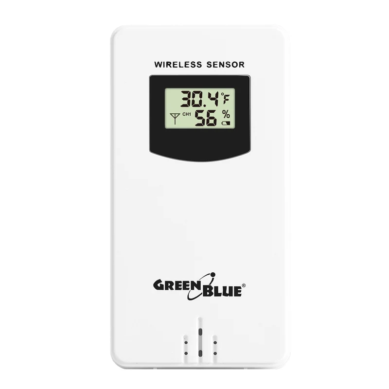 GreenBlue GB213 Trådlös Väderstation Med Trådlös Qi-Laddare Stämningsljus Väderprognos Kalender Väckarklocka Och Snooze-Funktion Extern Sensor Inomhus- Och Utomhustermometer Färgdisplay