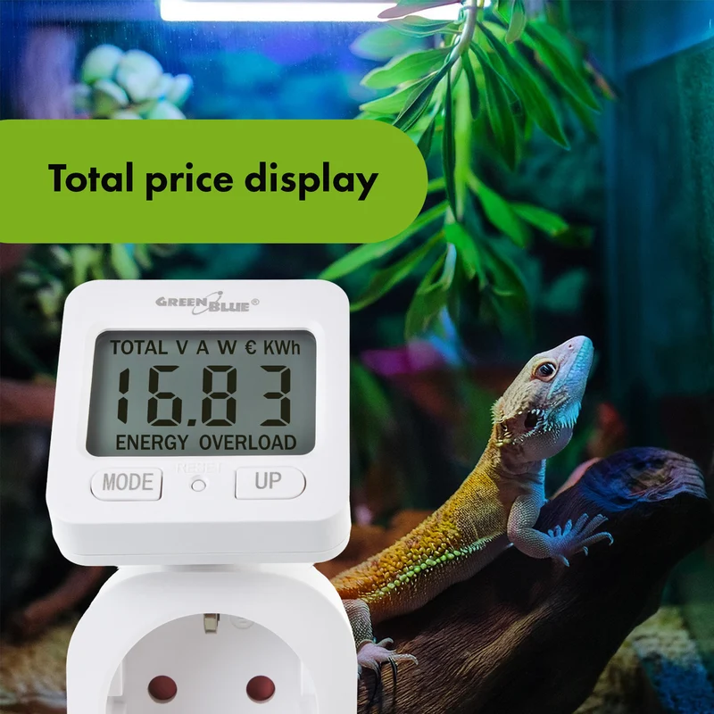 GreenBlue energimätare, wattmätare, 16A, max. 3680W, subminne, GB615 E