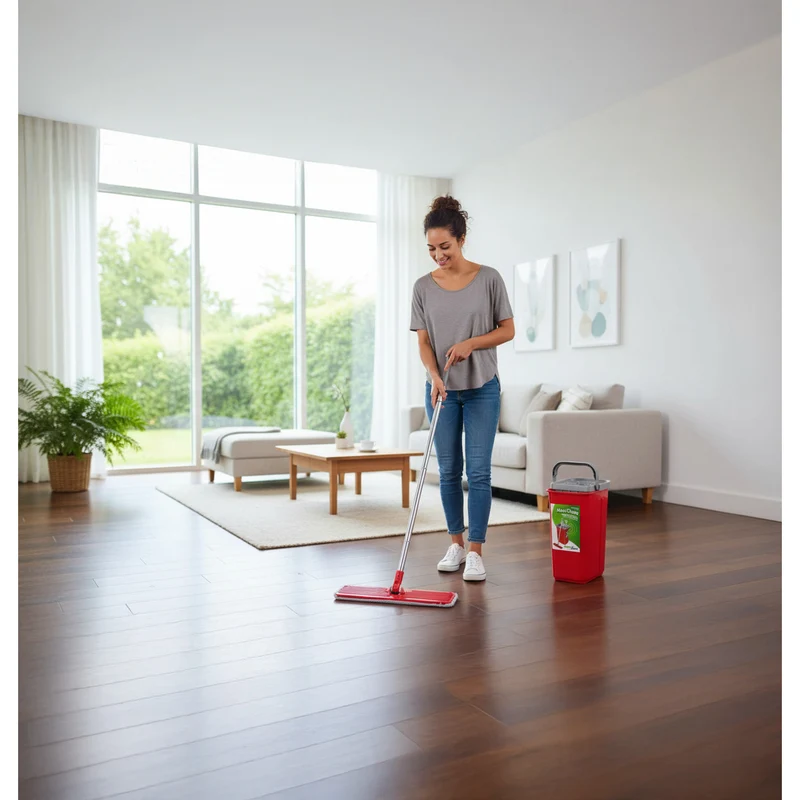 Green Blue GB870 MaxiClean Platt Moppset Med 2 i 1 Rengöringshink 5,7L Moppset Golvtorkare Mopp Rengöringssystem Renare 360° Roterande Mopphuvud