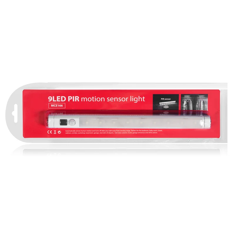 Maclean LED-köksbelysning, underskåp 9 SMD, batteridriven, PIR-sensor på/av, MCE166