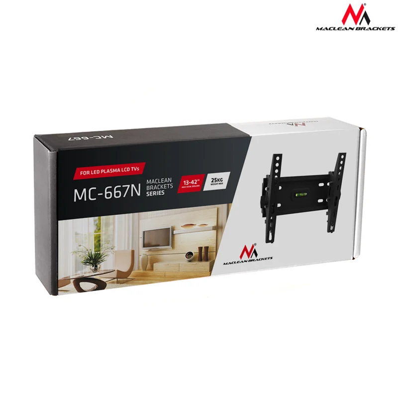 Maclean TV-fäste, max. VESA 200x200, 13-42", upp till 25kg, svart, MC-667N