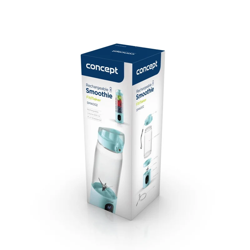 Concept stavmixer, 600 ml, uppladdningsbar Li-Ion, blå, FitMaker SM4002