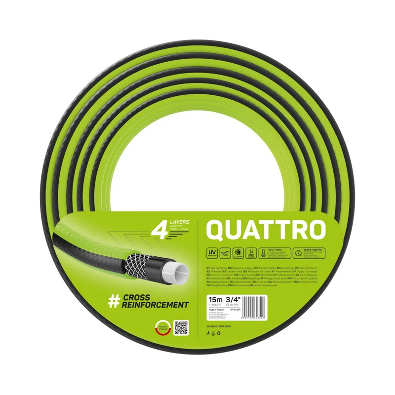 Cellfast Quattro Sprinklerslang 15m 3/4''' 4 lager korsflätat