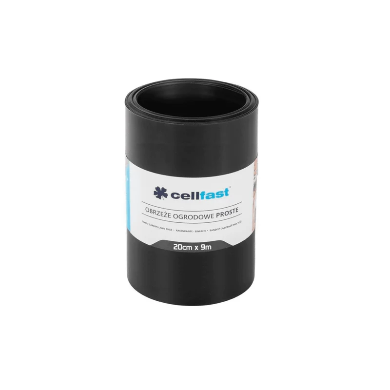 CELLFAST - Rak trädgårdskant på 20 cm x 9 m - svart färg