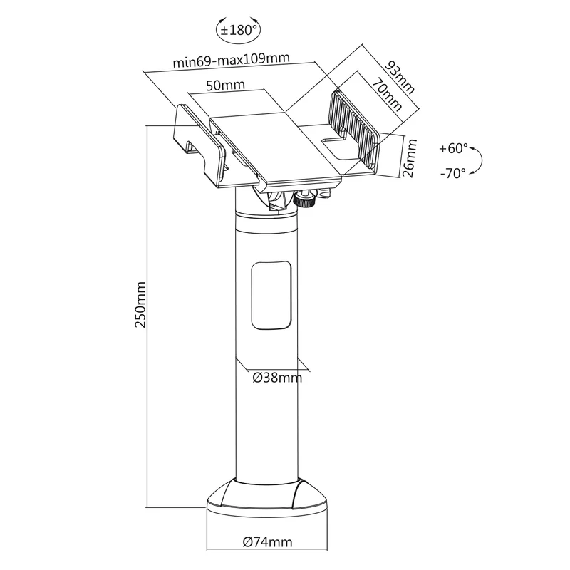 Maclean MC-847 Betalningsterminalhandtag POS Universalkonsol EC-Kortterminal