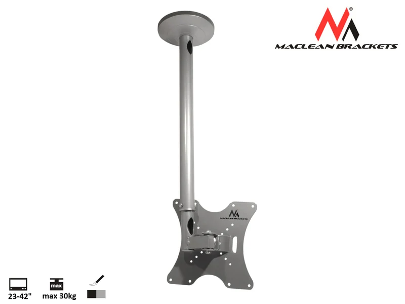 Takmonterat TV-fäste Maclean, 23-42", 30 kg, silver, MC-504A S