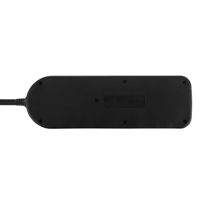 Maclean grenuttag, förlängningskabel 4 uttag + USB A/C, med brytare, 250VAC/10A, 1,5m, svart, MCE508 B