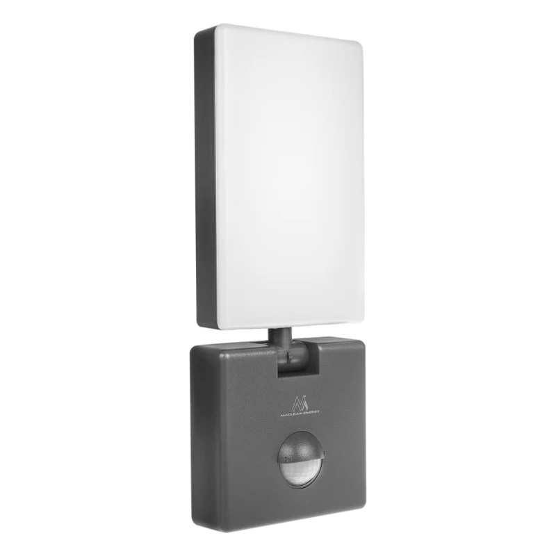Maclean grå 10W IP65 800lm 4000K LED-lampa med rörelsesensor