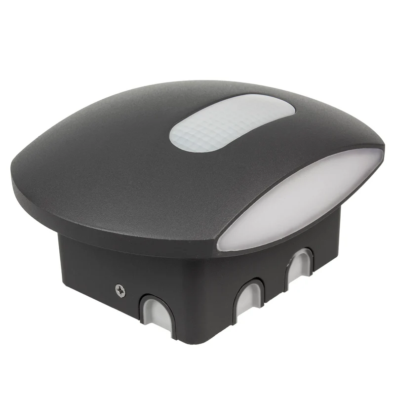 Maclean Energy MCE366 - PC+ALU, 20W (1600lm) neutralvit 4000K IP65 grå LED-vägglampa med PIR-sensor