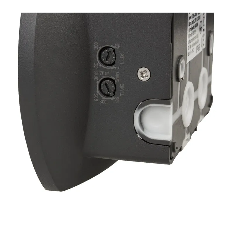 Maclean Energy MCE366 - PC+ALU, 20W (1600lm) neutralvit 4000K IP65 grå LED-vägglampa med PIR-sensor
