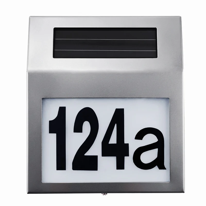 Maclean Energy MCE172 LED-solcellslampa med husnummer