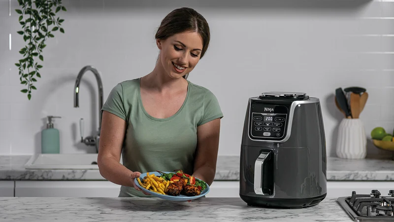 Ninja AF160 Single 5,2 l Fristående 1750 W Varmluftsfritös Grå