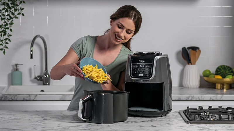 Ninja AF160 Single 5,2 l Fristående 1750 W Varmluftsfritös Grå