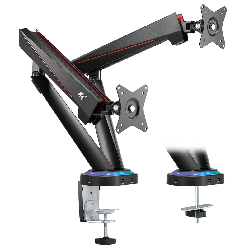 NanoRS RS887 spelhandtag för 2 LCD-skärmar 17-32 "2x 8 kg (max 16 kg) vesa 75x75 och 100x100