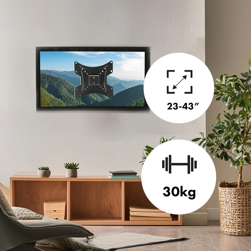 Maclean-fäste för TV eller bildskärm, max. VESA 200x200, 23-43", 30 kg, svart, MC-414