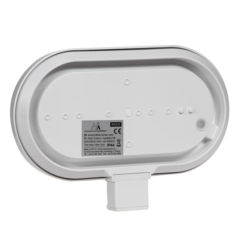 Maclean väggarmatur, med PIR-sensor, max. 60W, 180°, MCE33 W + LED 8W