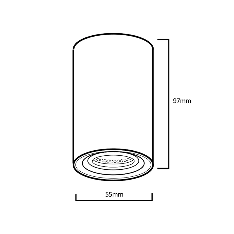 Maclean ytmontering/rör, spot, rund, aluminium, GU10, 55x100mm, vit/guld, MCE458 W/G