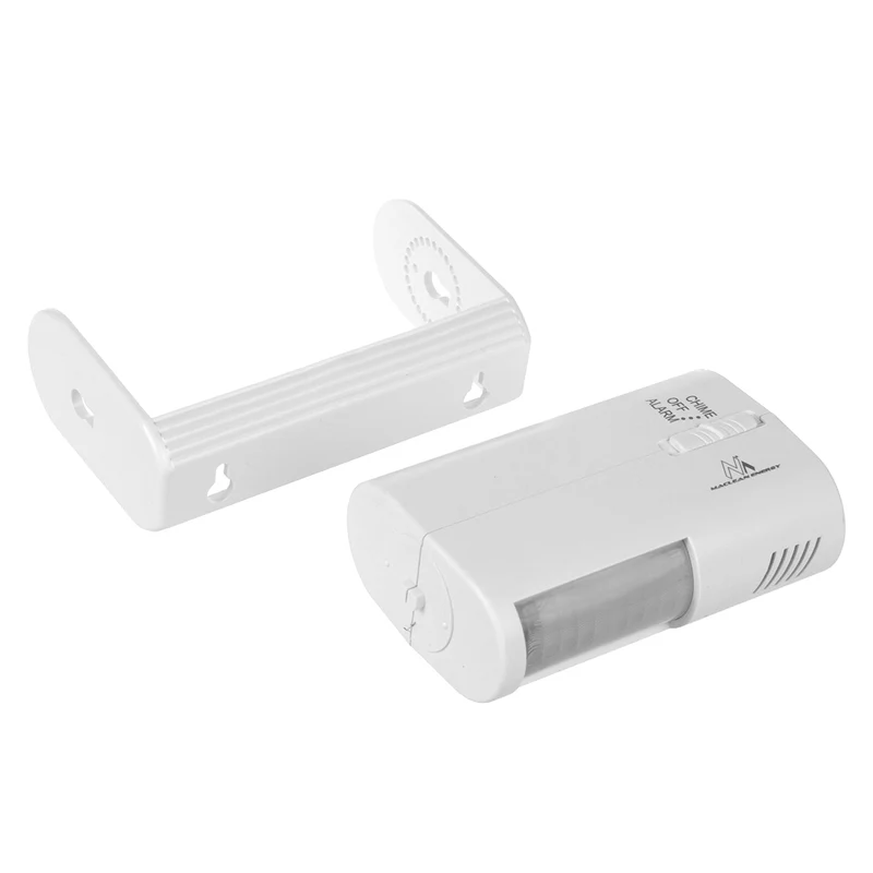 Maclean trådlös portvakt, PIR-sensor, räckvidd 8 m, 9V DC-batteri, volym över 70 dB, MCE311 W.
