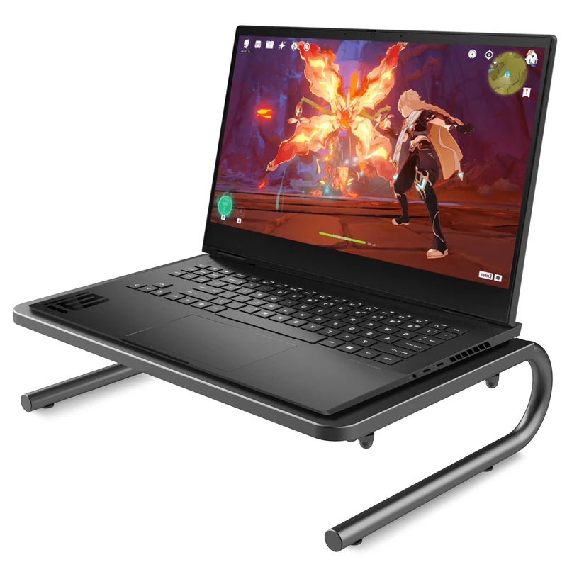 Maclean skärm- och laptopstativ, modell MC-948, passar skärmar och laptops på 13-32 tum. Effektivt förbättrar arbetsytan och ergonomin.