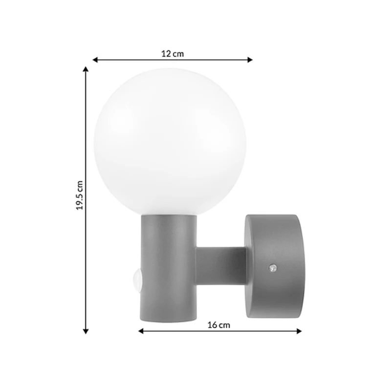 Maclean PIR-rörelsedetektor LED-lampa grå 15W IP65 1600lm 4000K