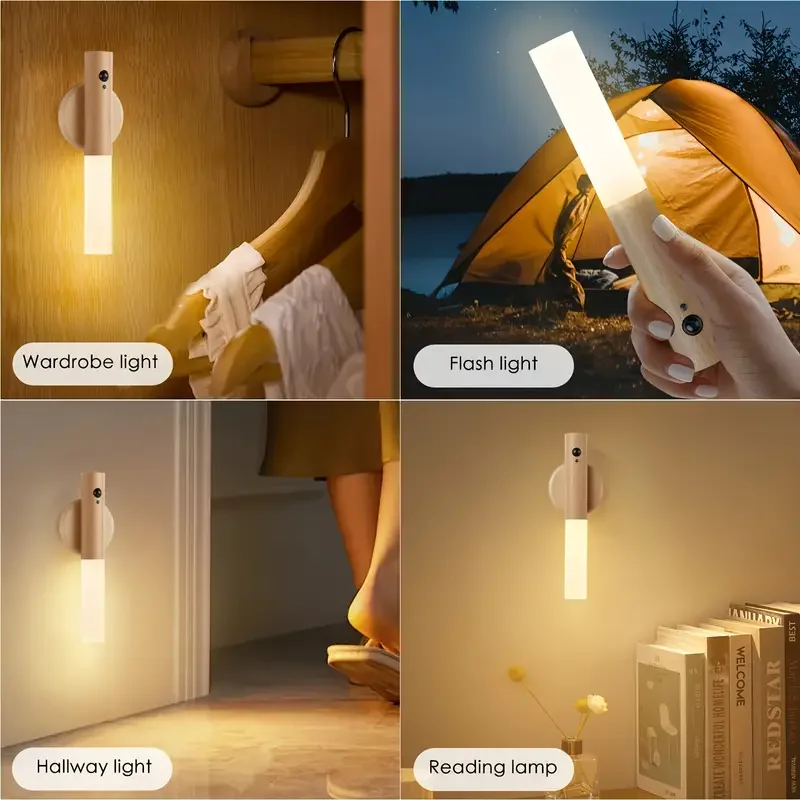 Genopladelig LED Natlys med Bevægelsessensor & Magnetisk Montering