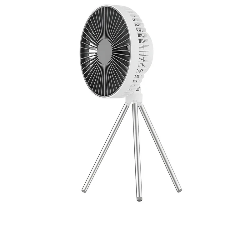 Genopladelig Campingventilator med LED & Powerbank