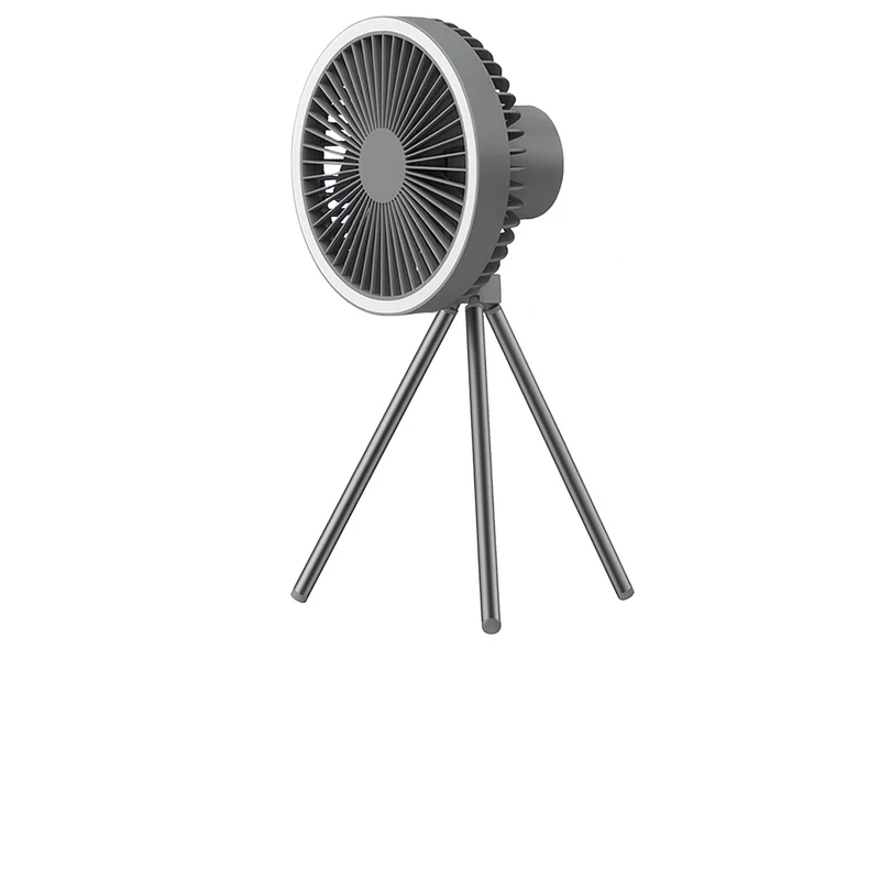 Genopladelig Campingventilator med LED & Powerbank