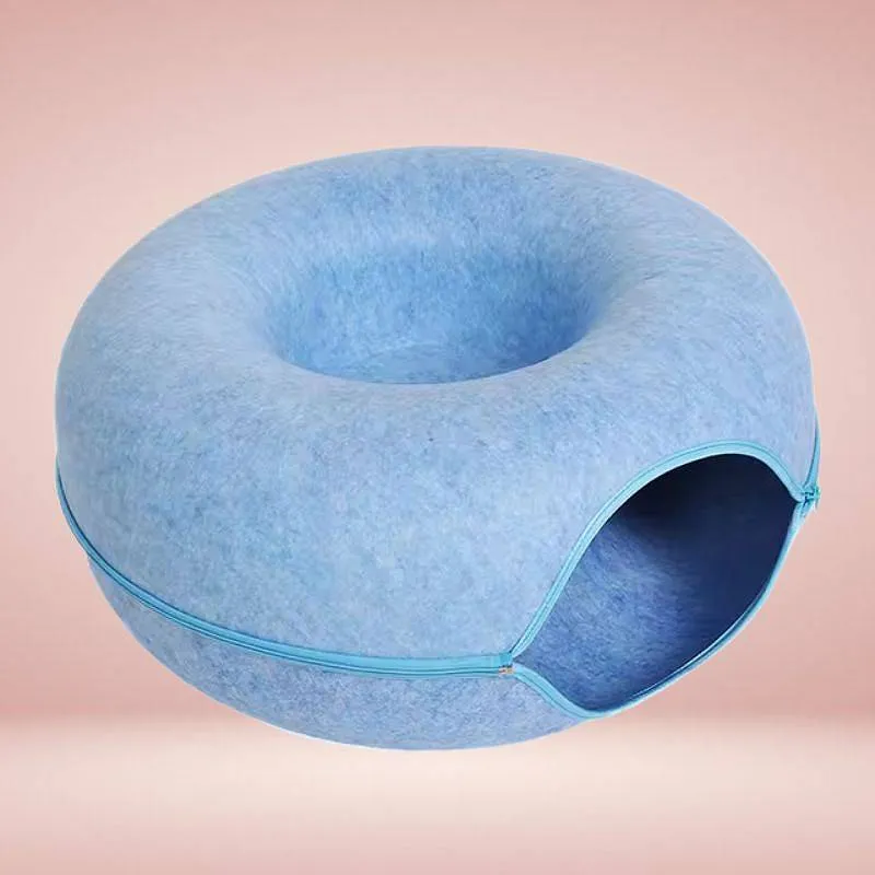 Interaktiv Donut Kattehule med Tunnel – Sjov & Komfort i Ét