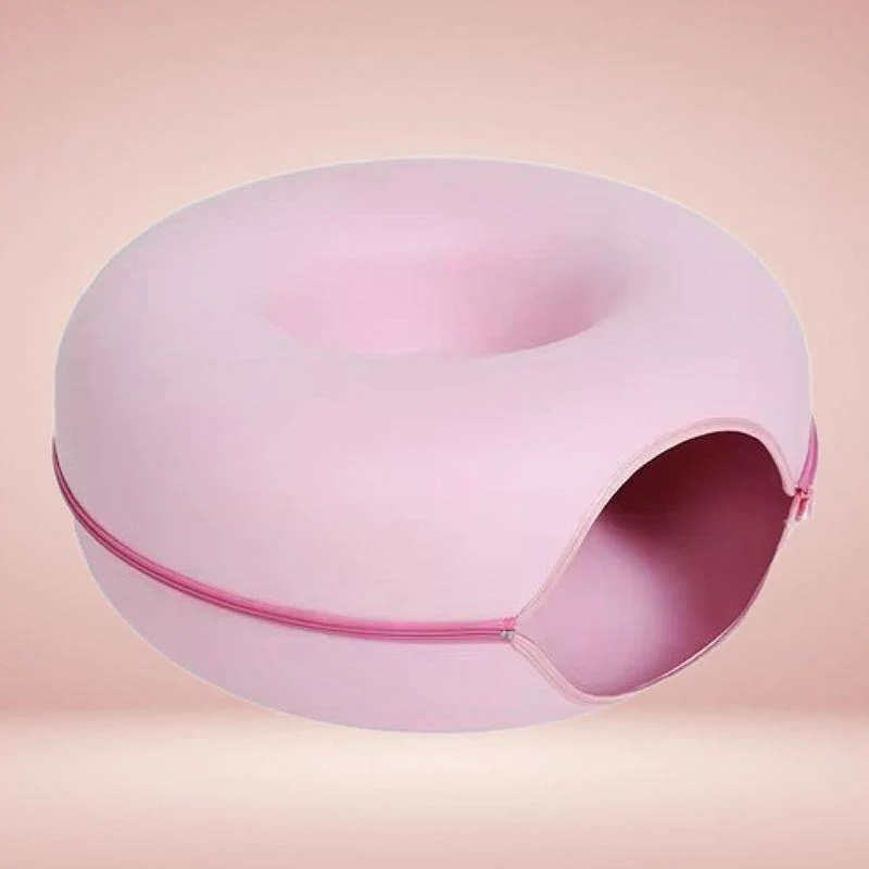 Interaktiv Donut Kattehule med Tunnel – Sjov & Komfort i Ét