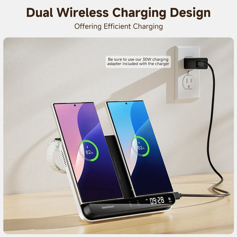 Trådløs Oplader til Samsung – Hurtig Opladning & Minimalistisk Design