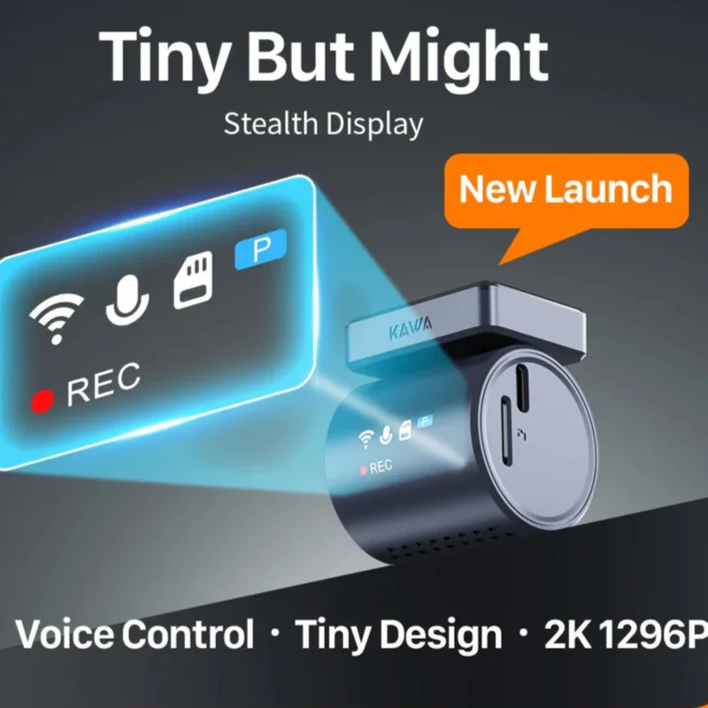 Diskret 2K Dash Cam med WiFi & Stemmekontrol - Klar Nattesyn
