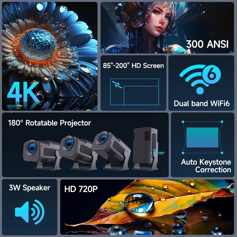 Forvandl dit hjem med en 4K Mini Projektor - Fantastisk billedkvalitet